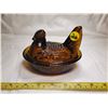 Image 1 : Amber Glass Hen on Nest