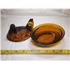 Image 2 : Amber Glass Hen on Nest