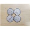 Image 1 : 4 silver Canadian quarters 1956, 1965 x 2, 1968