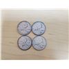 Image 1 : 4 silver Canadian quarters 1964, 1965, 1966, 1968 non magnetic