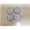 Image 2 : 4 silver Canadian quarters 1964, 1965, 1966, 1968 non magnetic