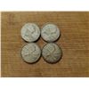 Image 1 : 4 silver Canadian quarters 1943, 1958, 1966 x 2