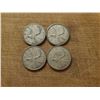 Image 1 : 4 silver Canadian quarters 1947, 1959, 1961, 1968 non magnetic