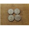 Image 2 : 4 silver Canadian quarters 1957, 1960, 1963, 1968 non magnetic