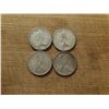 Image 2 : 4 silver Canadian quarters 1962, 1963, 1965, 1968 non magnetic