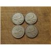 Image 1 : 4 silver Canadian quarters 1961, 1962, 1965, 1965
