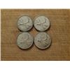 Image 1 : 4 silver Canadian quarters 1953, 1964, 1965, 1968