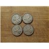 Image 1 : 4 silver Canadian quarters 1956, 1962, 1964, 1965