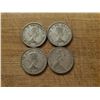 Image 2 : 4 silver Canadian quarters 1956, 1962, 1964, 1965