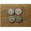 Image 1 : 4 silver Canadian quarters 1957, 1961, 1962, 1965