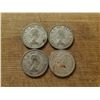 Image 2 : 4 silver Canadian quarters 1958, 1962, 1964, 1966