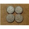 Image 1 : 4 silver Canadian quarters 1959, 1960, 1964, 1966