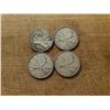 Image 1 : 4 silver Canadian quarters 1941, 1950, 1963, 1964