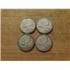 Image 1 : 4 silver Canadian quarters 1959, 1961, 1960, 1963