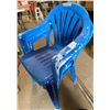 Image 1 : 3 Blue Patio Chairs - Some Wear
