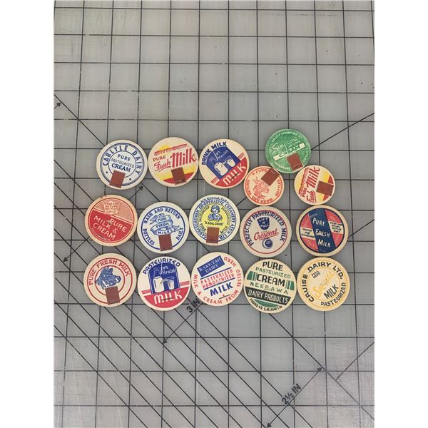 VINTAGE LOT OF MILK CAPS