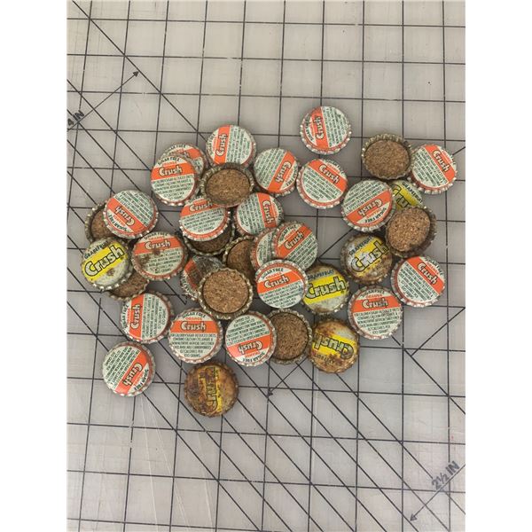 LOT OF VINTAGE CORK LINED ORANGE CRUSH SODA POP BOTTLE CAPS
