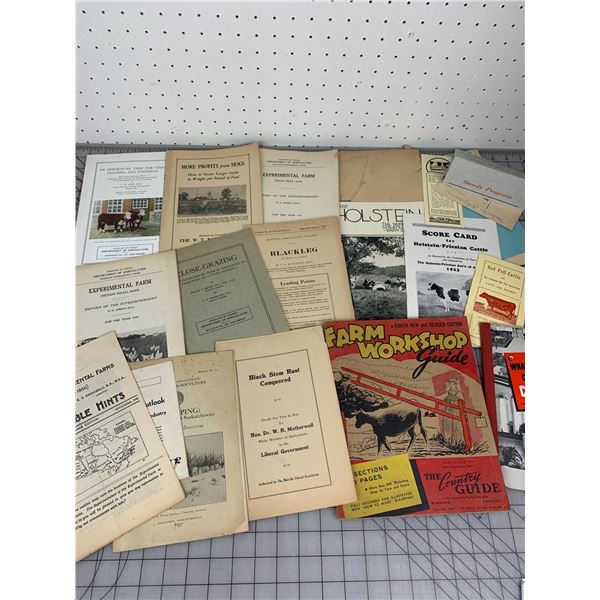 MISC ANTIQUE FARMING RELATED PAPER BEE KEEPING CATTLE PIGS ETC