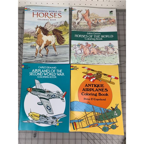 NEW COLORING BOOKS PLANES AND HORSES