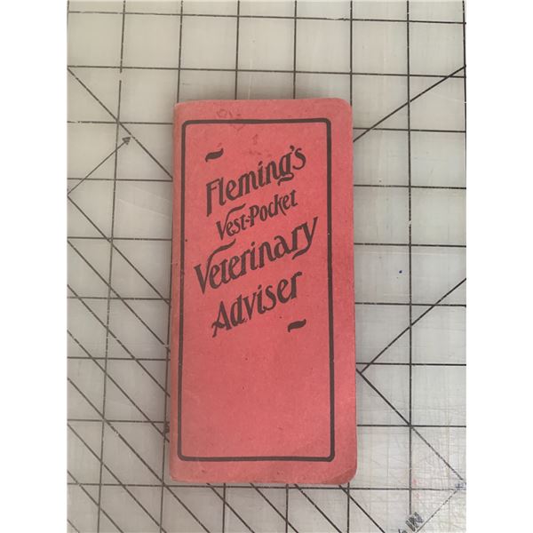 1926 FLEMINGS POCKET VETERINARY ADVISOR BOOK 126 PAGES