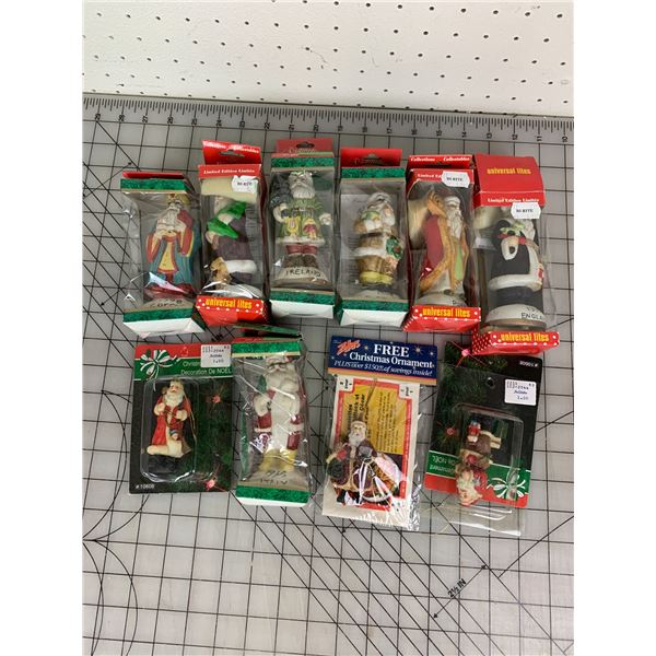 LOT OF VINTAGE SANTA CHRISTMAS FIGURINES IN BOX