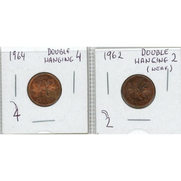 (2) 1962-1964 Canadian Pennies