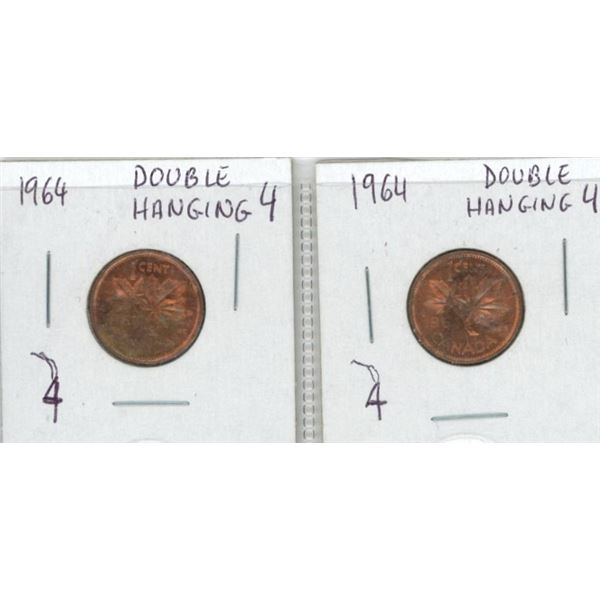 (2) 1964 Canadian Pennies