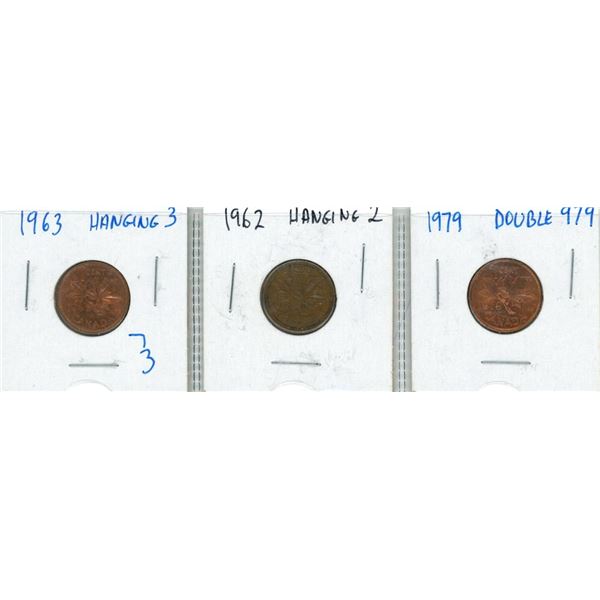 (3) 1962-1979 Canadian Pennies