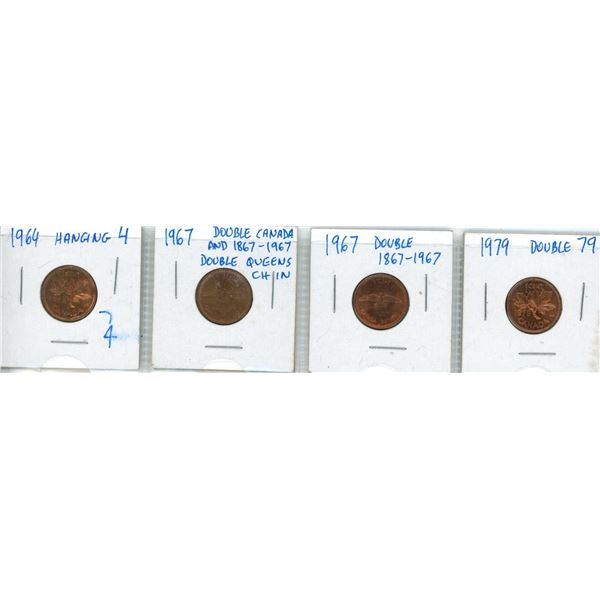 (4) 1964-1979 Canadian Pennies