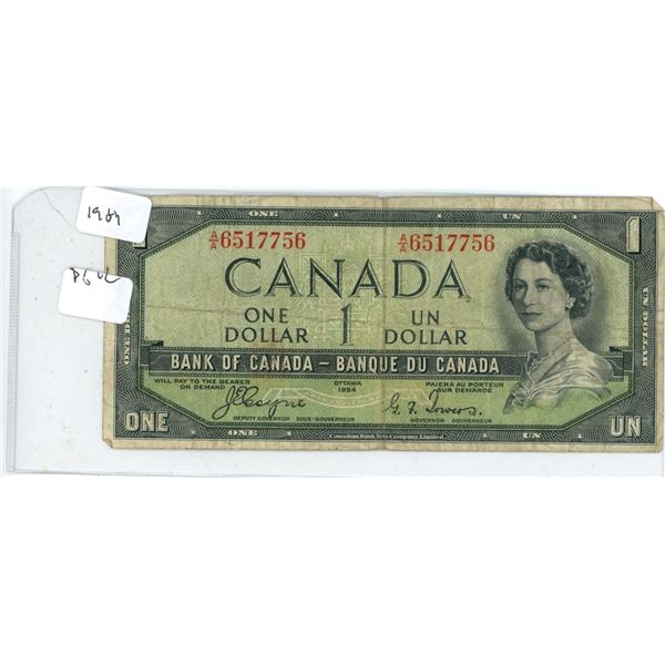 1954 Canadian Dollar Bill
