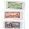 Image 2 : (3) 1954 Canadian One Dollar, Two Dollar, And Ten Dollar Bills