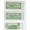 Image 2 : (3) 1954-1973 Canadian One Dollar Bills