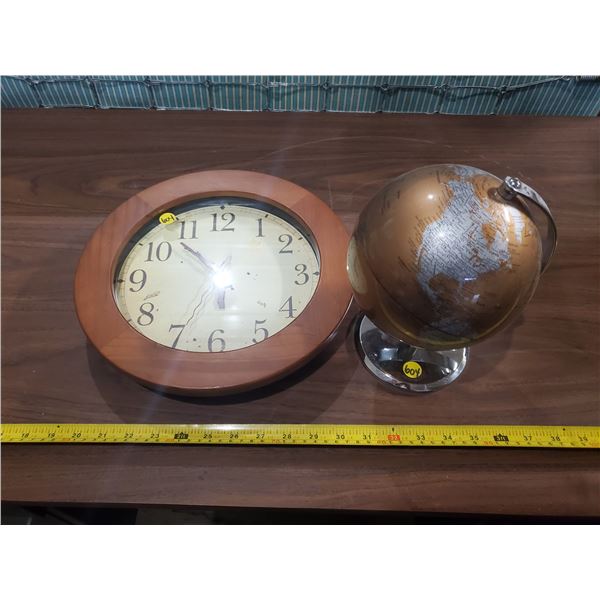 WALL CLOCK & DESK GLOBE