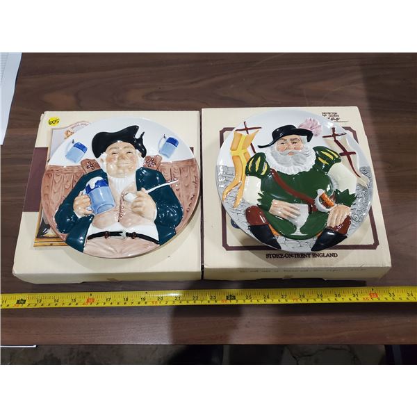 2 DAVENPORT POTTERY DECORATIVE PLATES