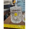 Image 4 : 4 PIECES OF CRYSTAL -2 LIDDED JARS, 2 ASHTRAYS