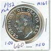 Image 1 : 1952 silver dollar 1$ coin Canada -80% silver