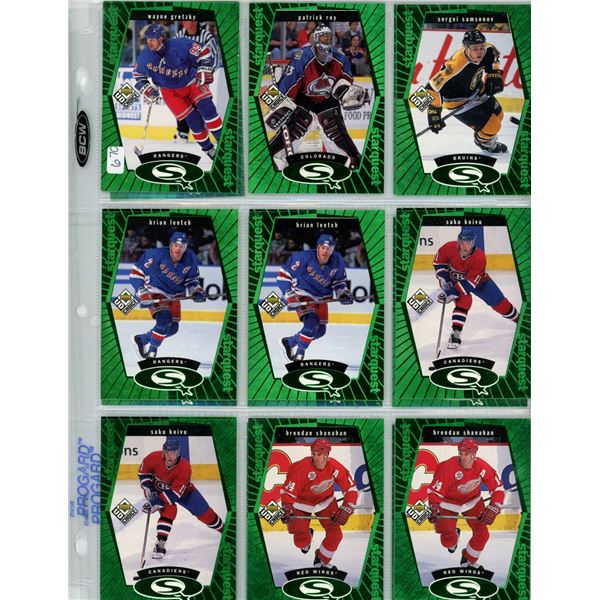 hockey card collectible lot includes Wayne Gretzky  1998-99 Upper Deck UD Choice - Starquest - Green