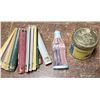 Image 1 : collector cans Coca Cola, Tobacco can sportsman, wooden color swatches