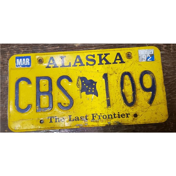 license plate Alaska vintage