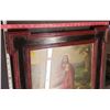 Image 2 : religious picture Jesus tending to lambs sheep framed black and red approx. 26" x 24"