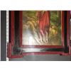 Image 3 : religious picture Jesus tending to lambs sheep framed black and red approx. 26" x 24"