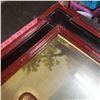 Image 5 : religious picture Jesus tending to lambs sheep framed black and red approx. 26" x 24"