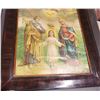 Image 4 : religious print framed dark would frame young Jesus Mary and Joseph approx. 24"x20"