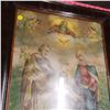 Image 5 : religious print framed dark would frame young Jesus Mary and Joseph approx. 24"x20"