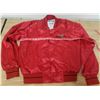 Image 1 : Snap-On jacket. Couple small paint looking spots. Medium red snap up coat. Made in USA
