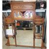 Image 1 : Large mirror shelf approximately 47" x 47" with spindles and contoured edges