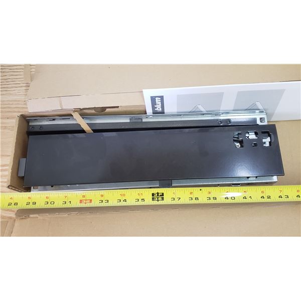 lot of assorted drawer parts pulls sides tandem box parts slides etc.