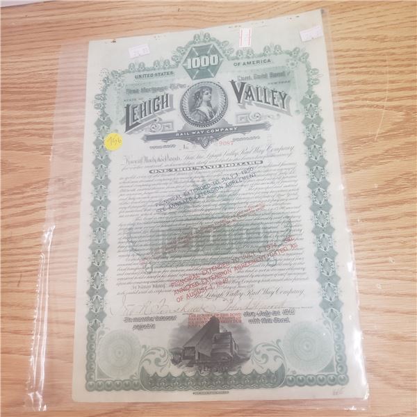 1000 bond with Leigh Valley Railway Co 1940
