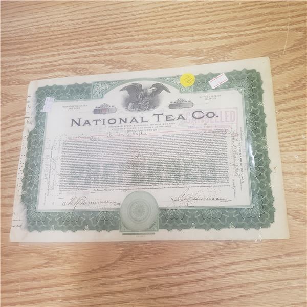 5 shares of National Tea Co 1920
