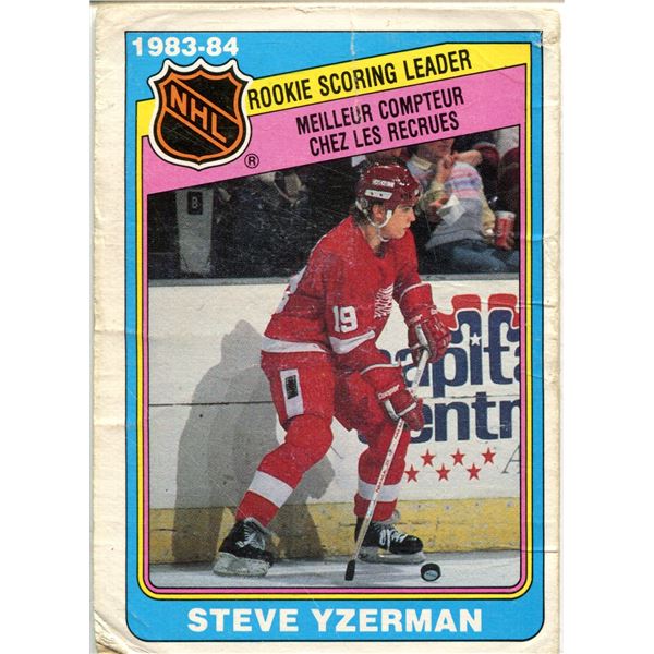 1984/85 OPC CARD STEVE YZERMAN -ROOKIE LEADER